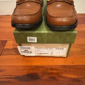 Women’s Papaya Brown Gucci Leather Loafers